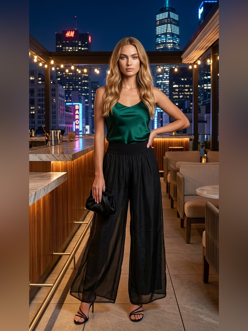 Made in Italy 🇮🇹 High-Waist Wide-Leg Black Pants NWT size Small